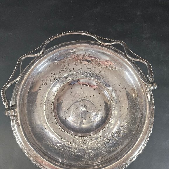 Rare Antique St Louis Silver Co Quadruple Silverplate Brides Basket - Picture 8 of 12